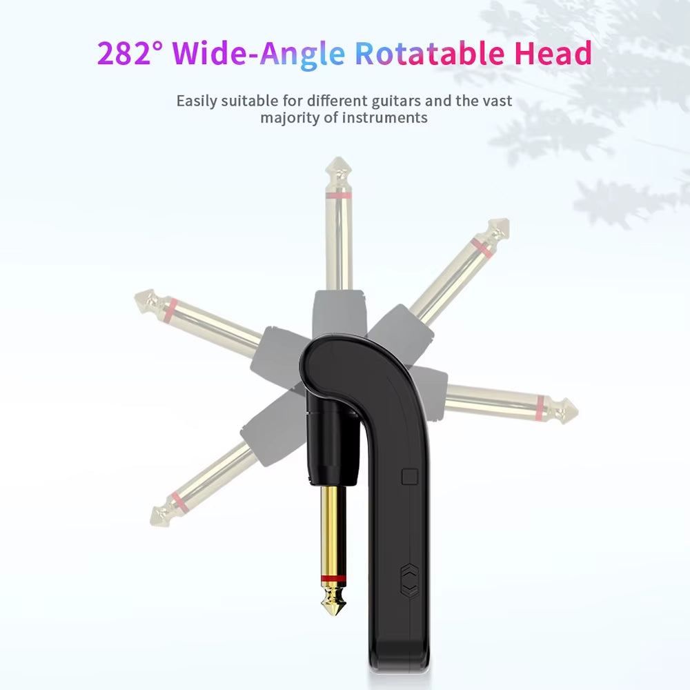 2.4G Wireless Guitar System Guitar Transmitter Receiver Set for Electric Guitar Bass 48K/16Bit Real-Time Transmission